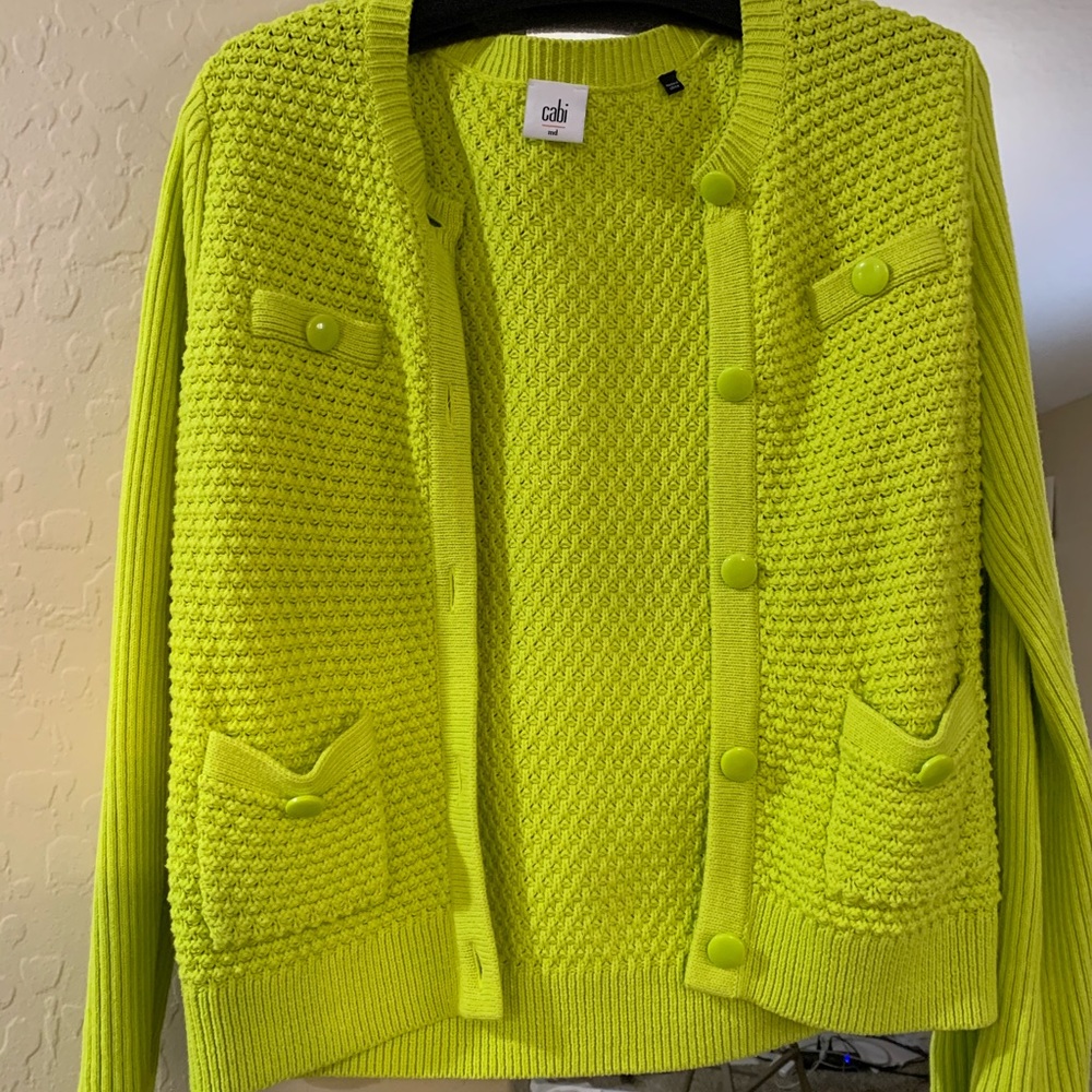 Cabi Lime green sweater